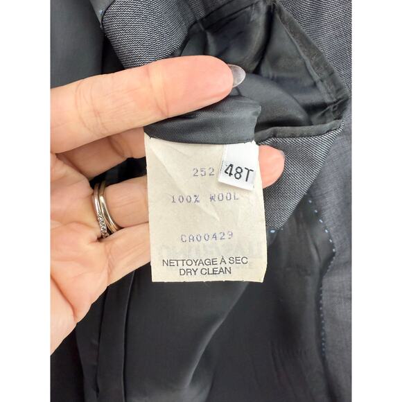 Peter Millar 100% Wool Sport Coat Gray Blazer Men 48T Made in Canada Two Button - Picture 6 of 12